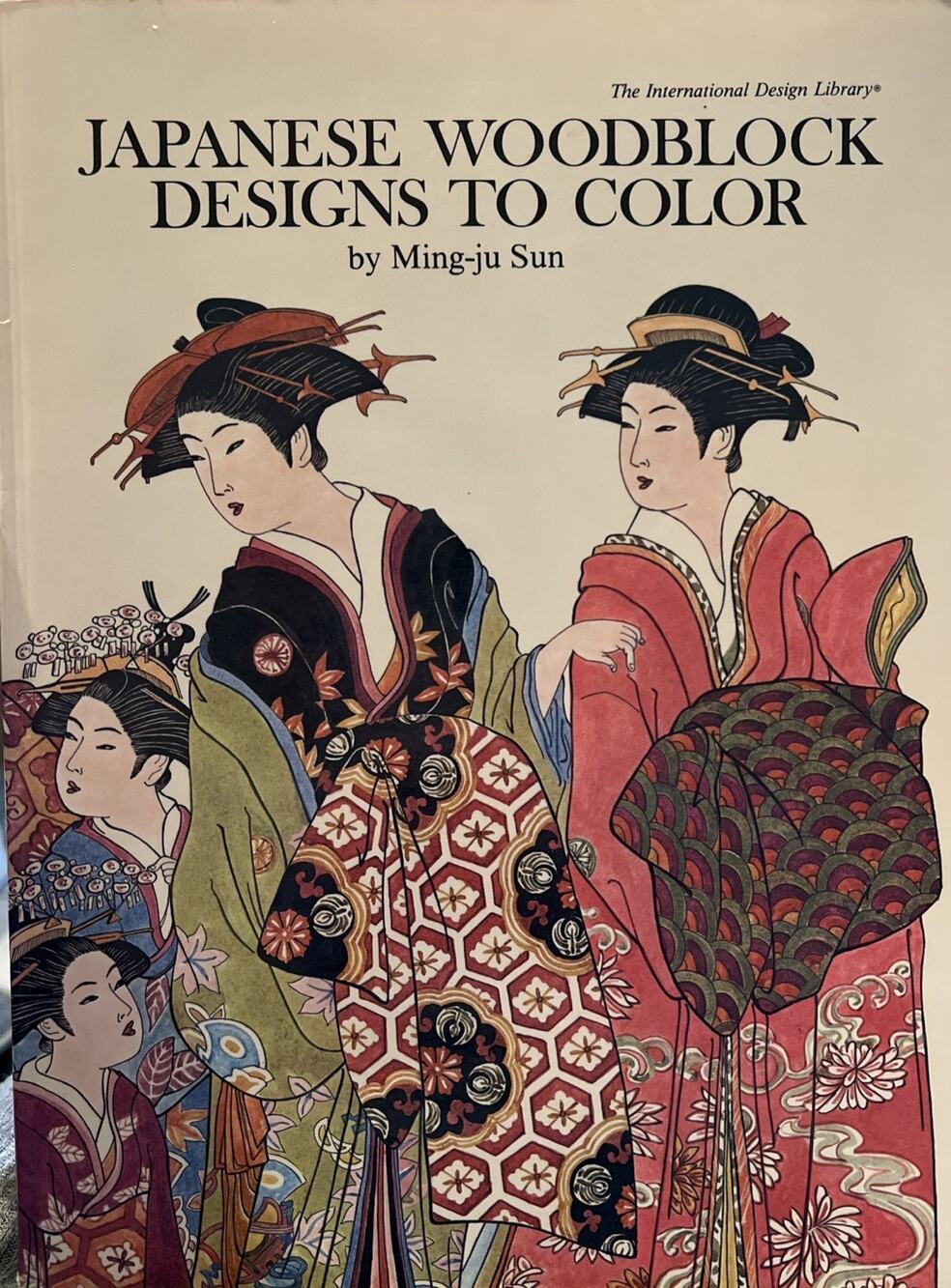 Japanese Woodblock Print Book Designs To Color Adult Coloring Book
